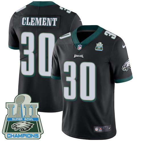 Nike Eagles #30 Corey Clement Black Alternate Super Bowl LII Champions Men's Stitched NFL Vapor Untouchable Limited Jersey - Click Image to Close